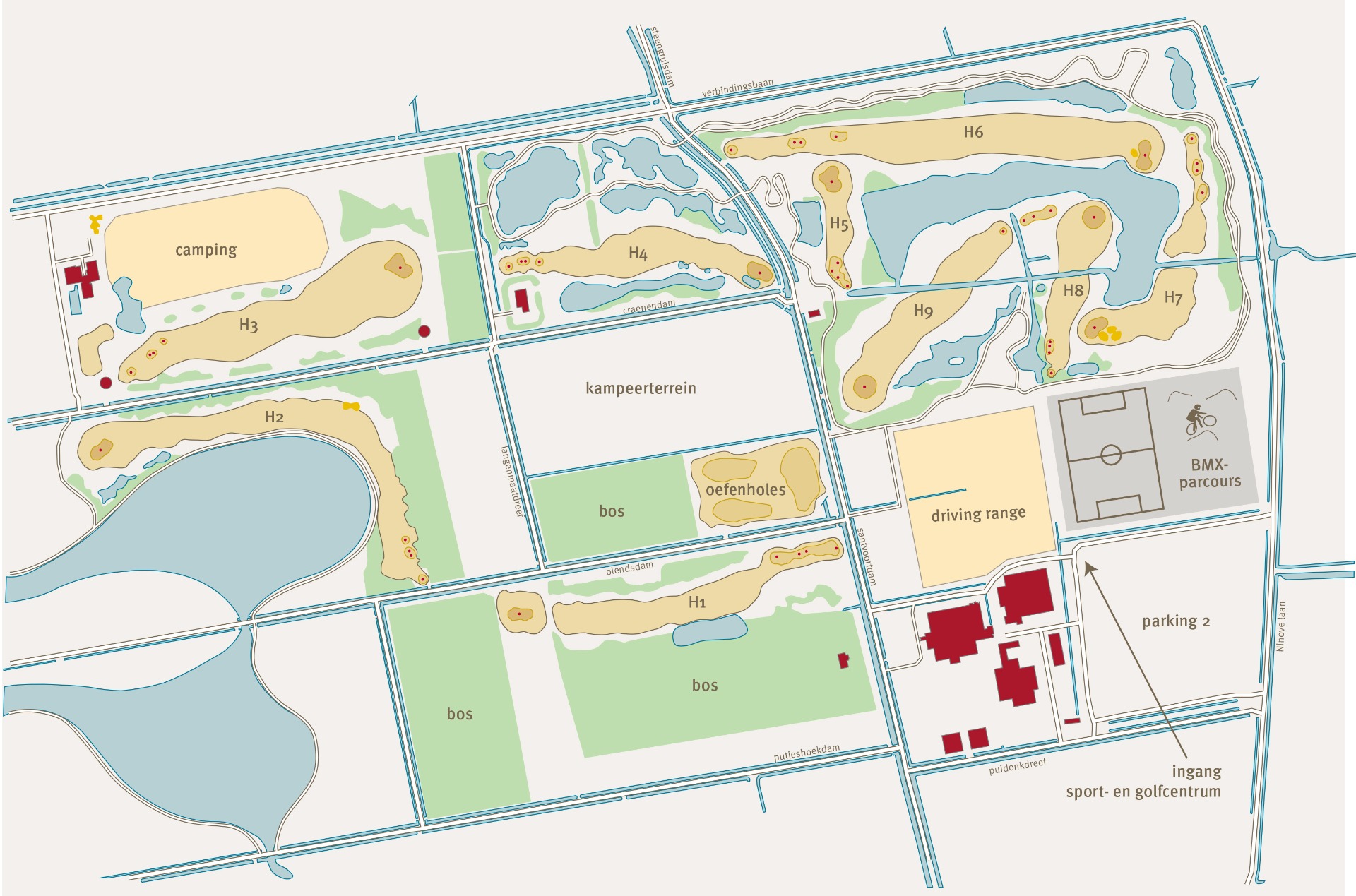 Plattegrond Golfbaan